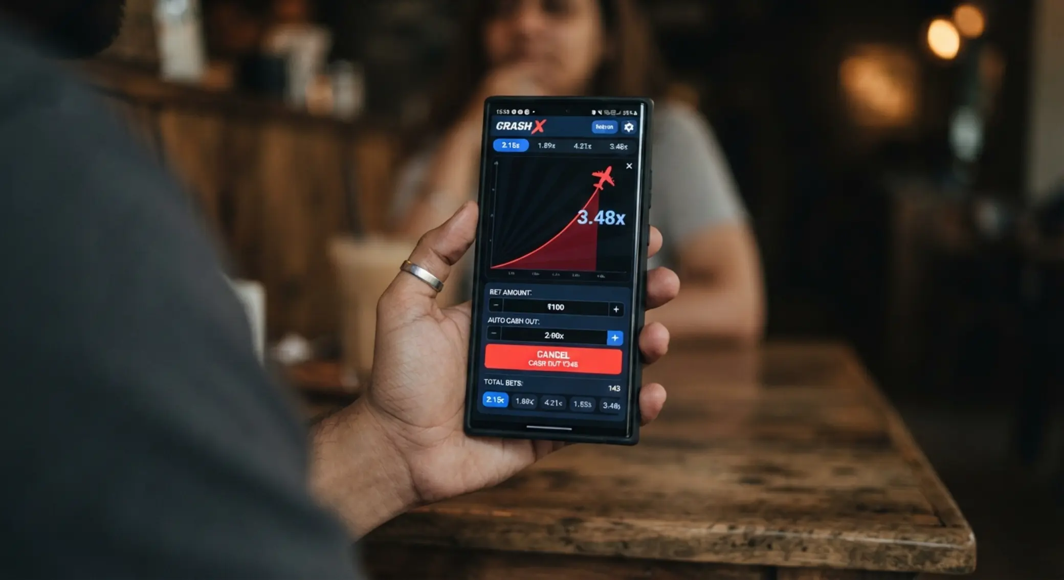 Mobile Aviator interface on smartphone screen