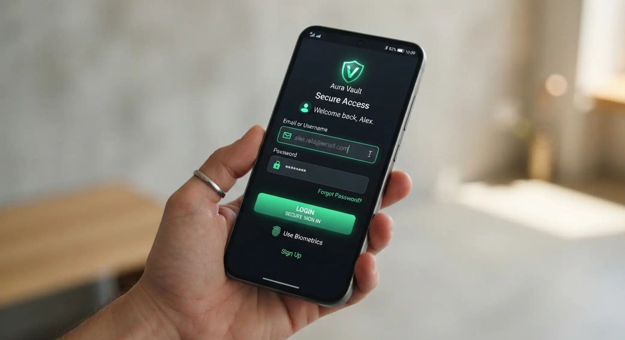 BetXchange Android app login screen Android phone with app icon and secure login screen