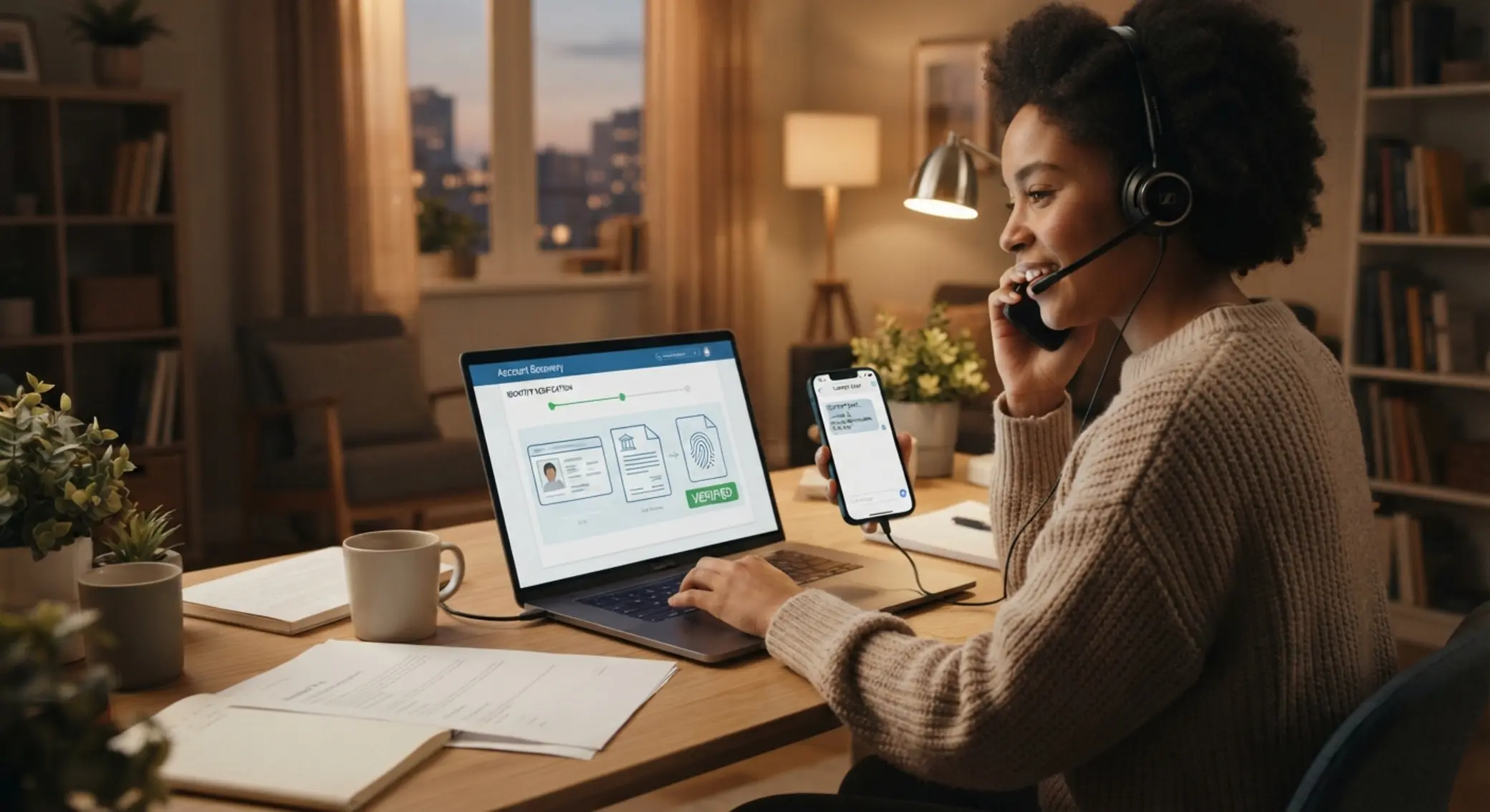 User contacting support for account recovery and verification