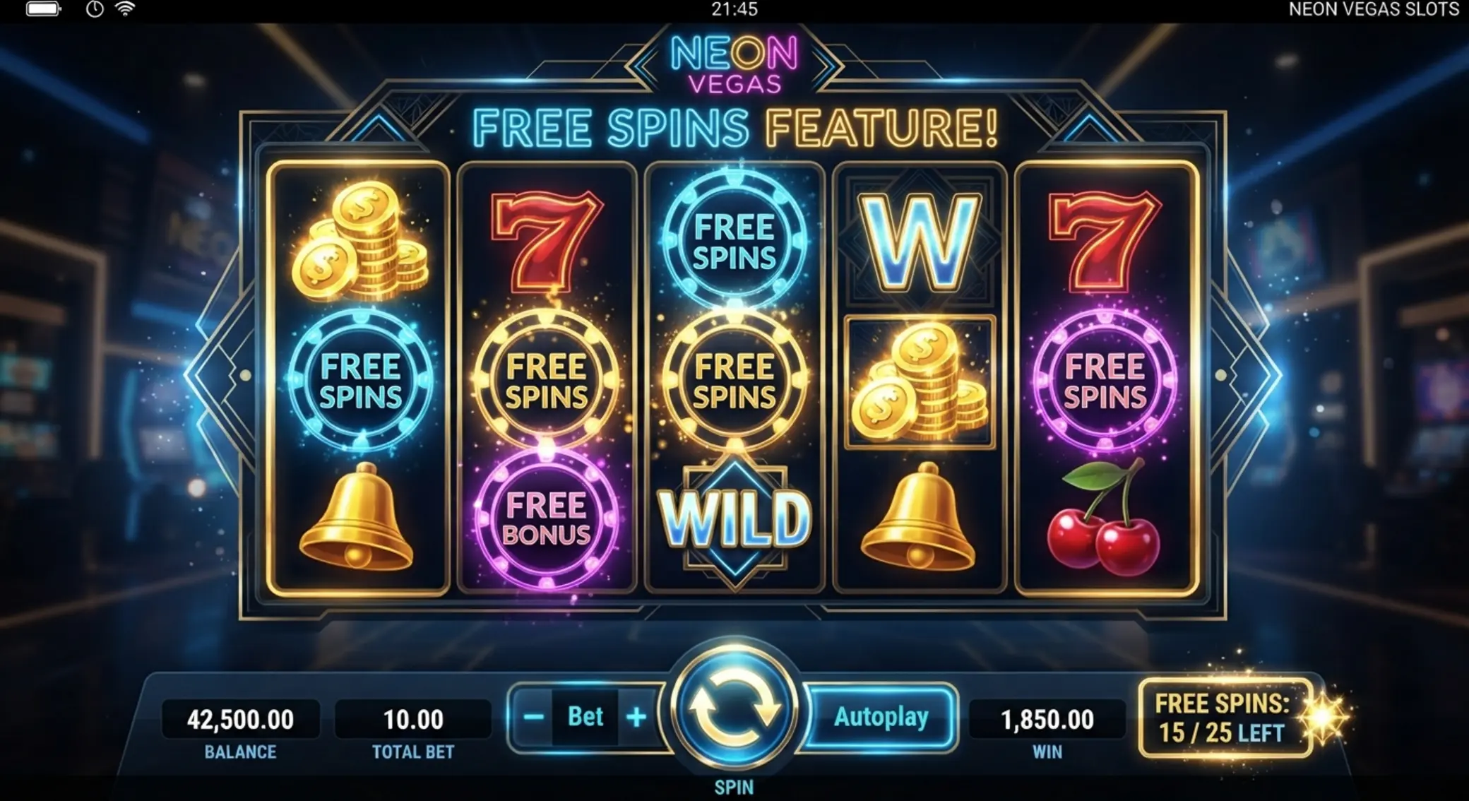 Slots and free spins visual for BetXchange welcome bonus page