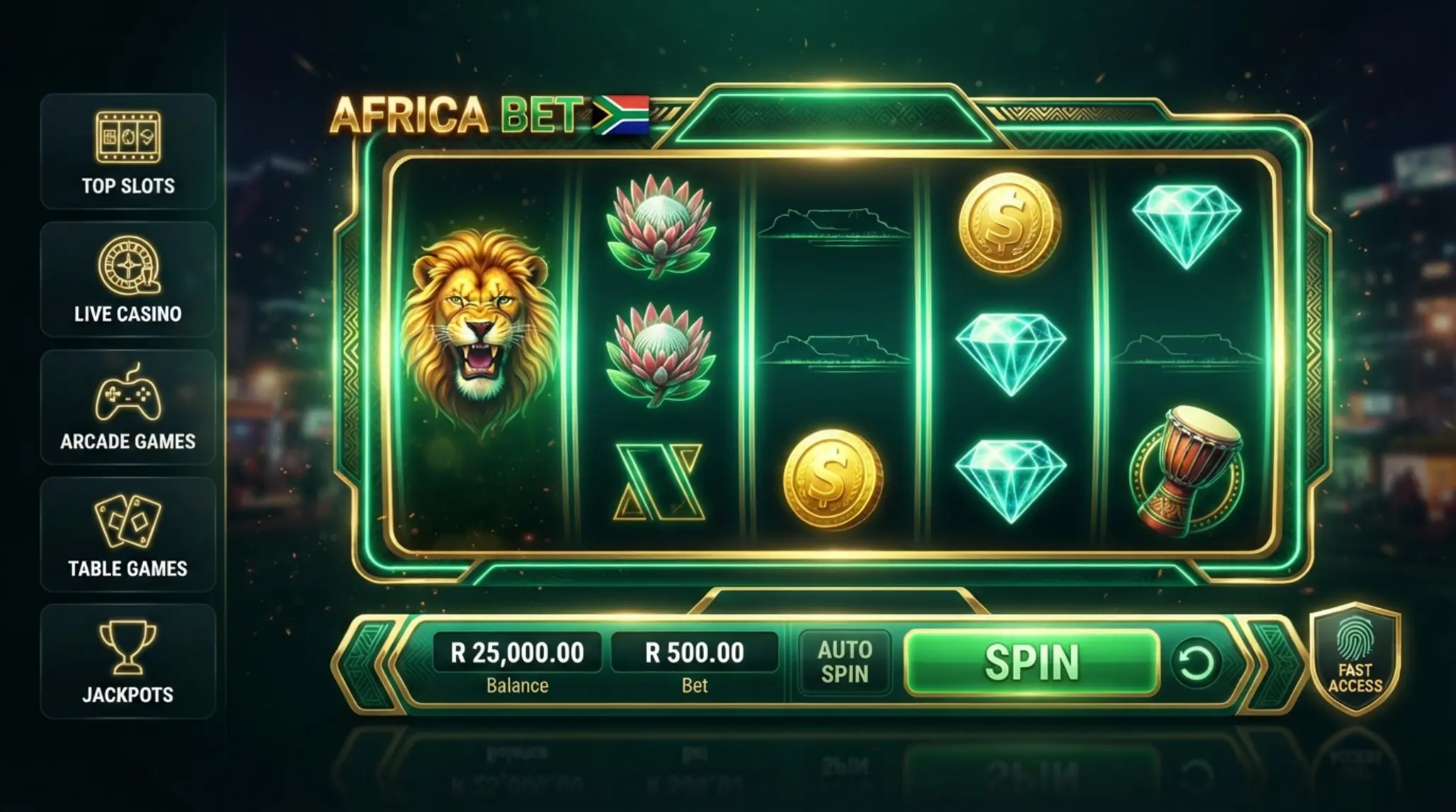 BetXchange slots style banner with reels and modern gaming lobby visuals