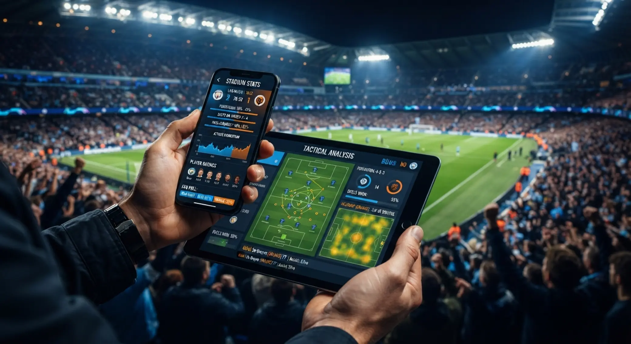 Sports Welcome Bonus Illustration Football bet slip style interface on mobile screen